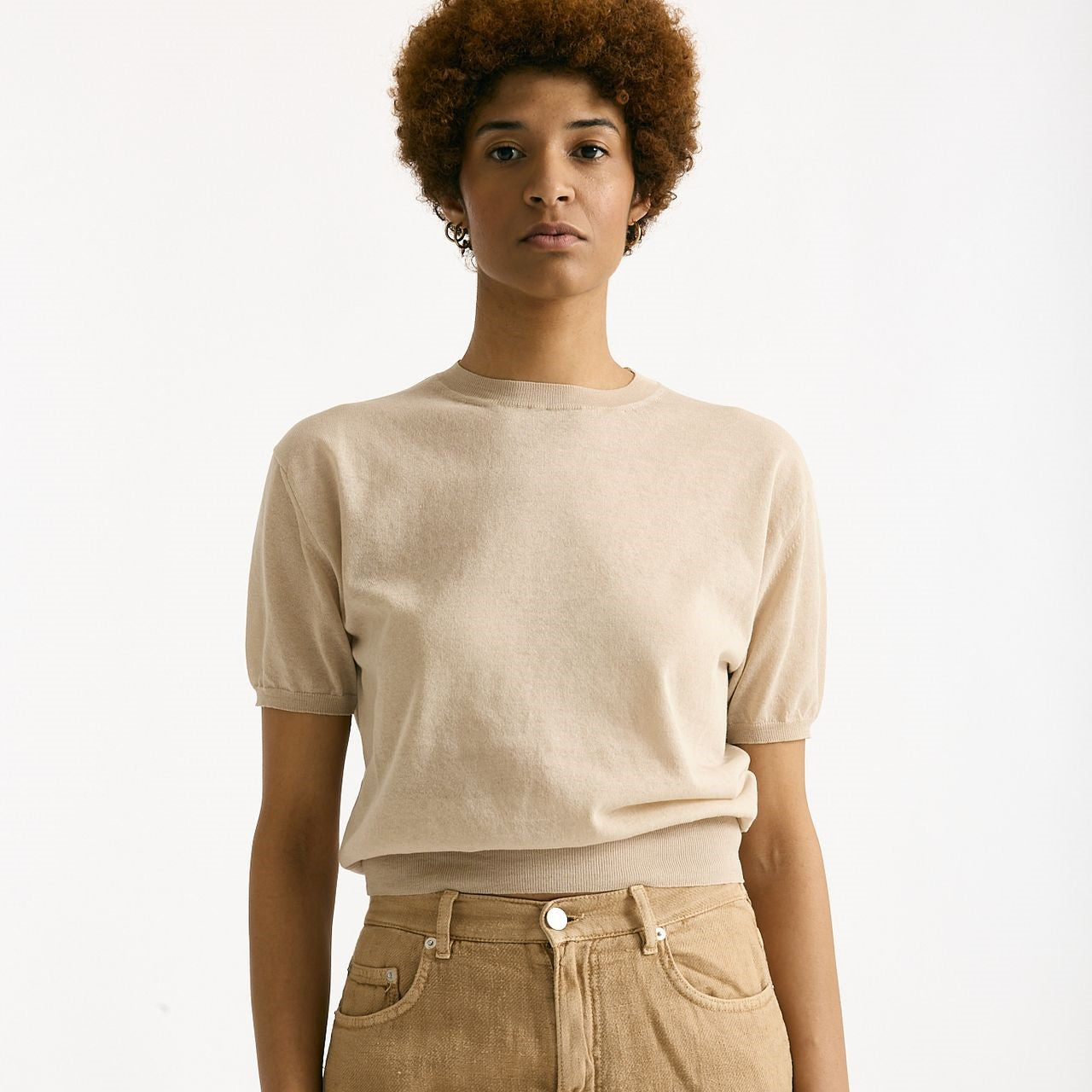 Maglia girocollo in cotone beige women Grifoni - 5