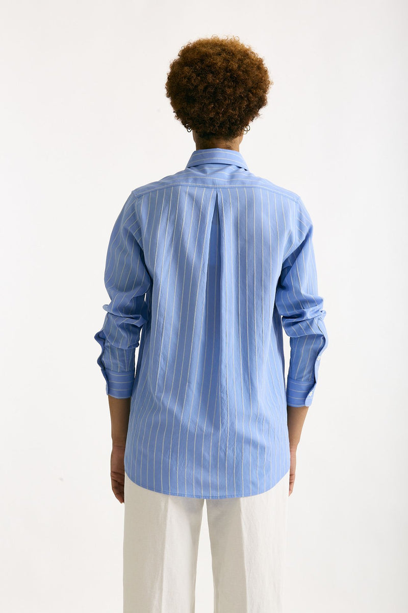 Camicia over azzurro con riga women Grifoni - 2
