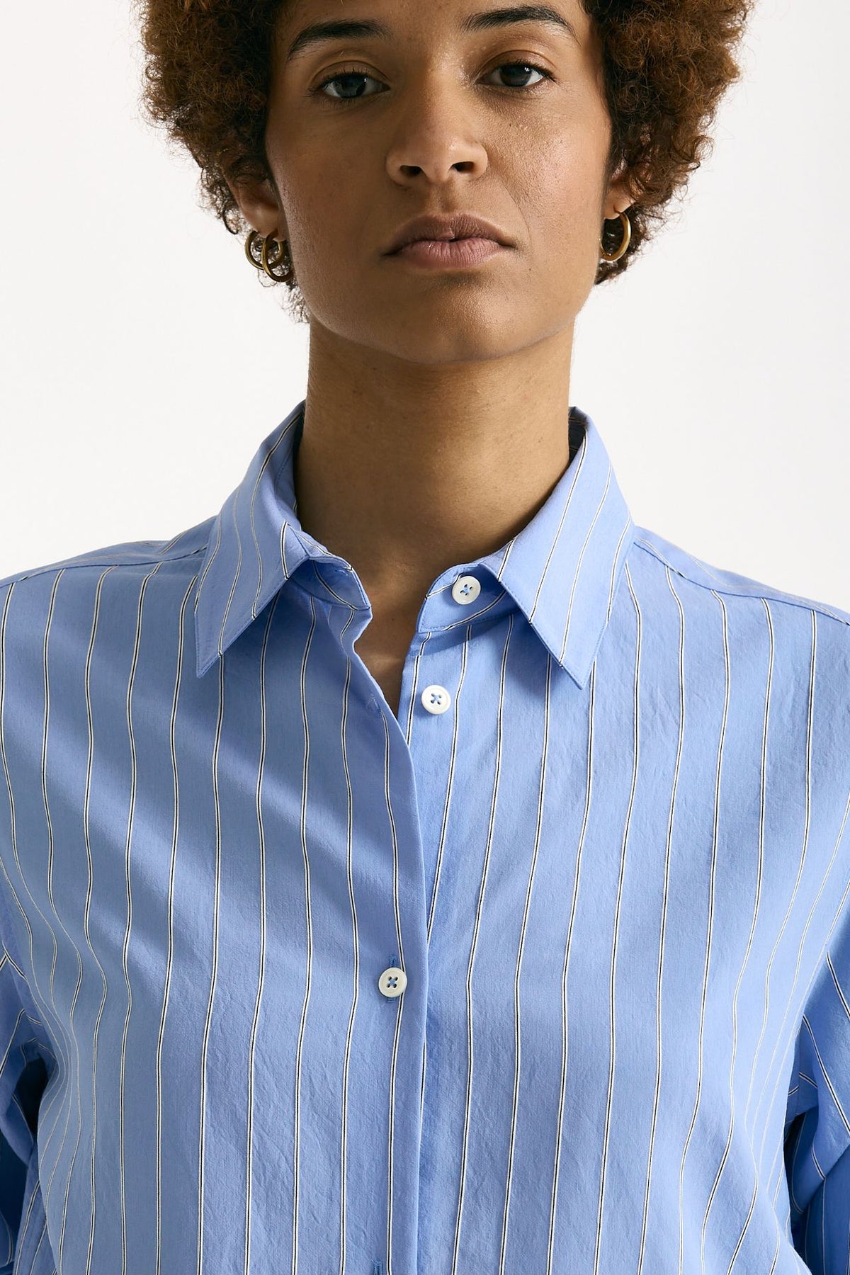 Camicia over azzurro con riga women Grifoni - 4