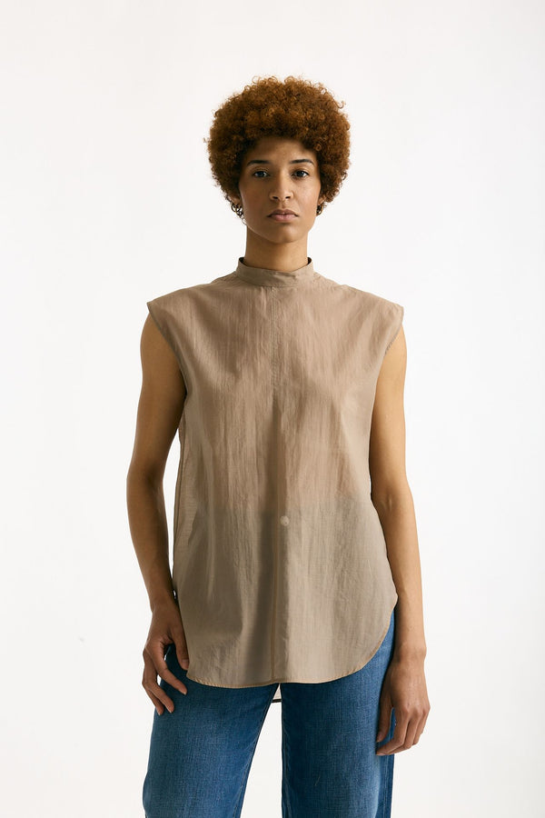 Camicia in mussola di cotone cammello women Grifoni
