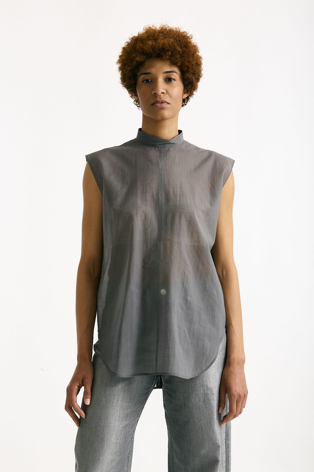 Camicia in mussola di cotone grigio women Grifoni - 2