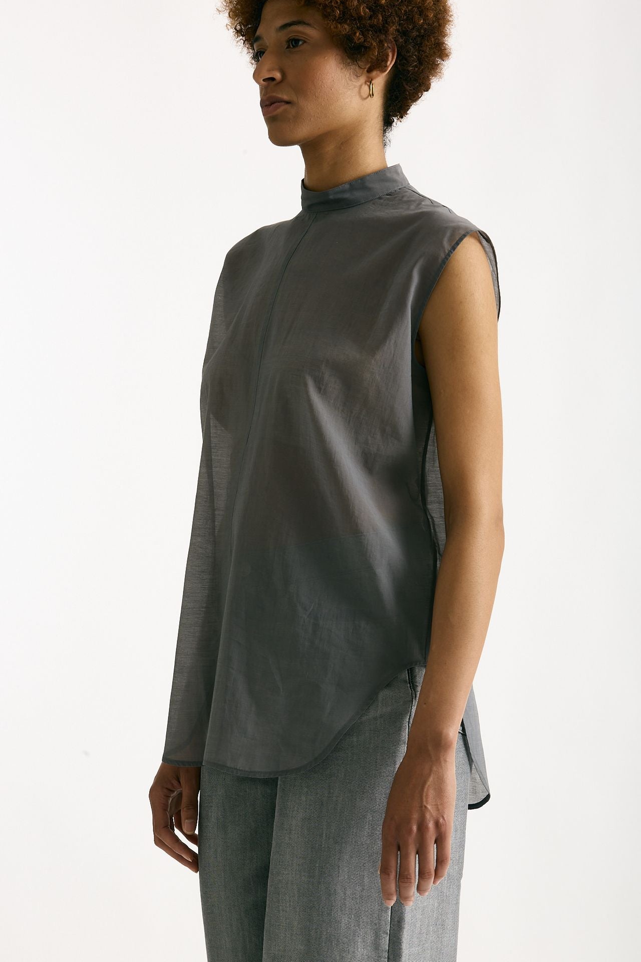 Camicia in mussola di cotone grigio women Grifoni - 1