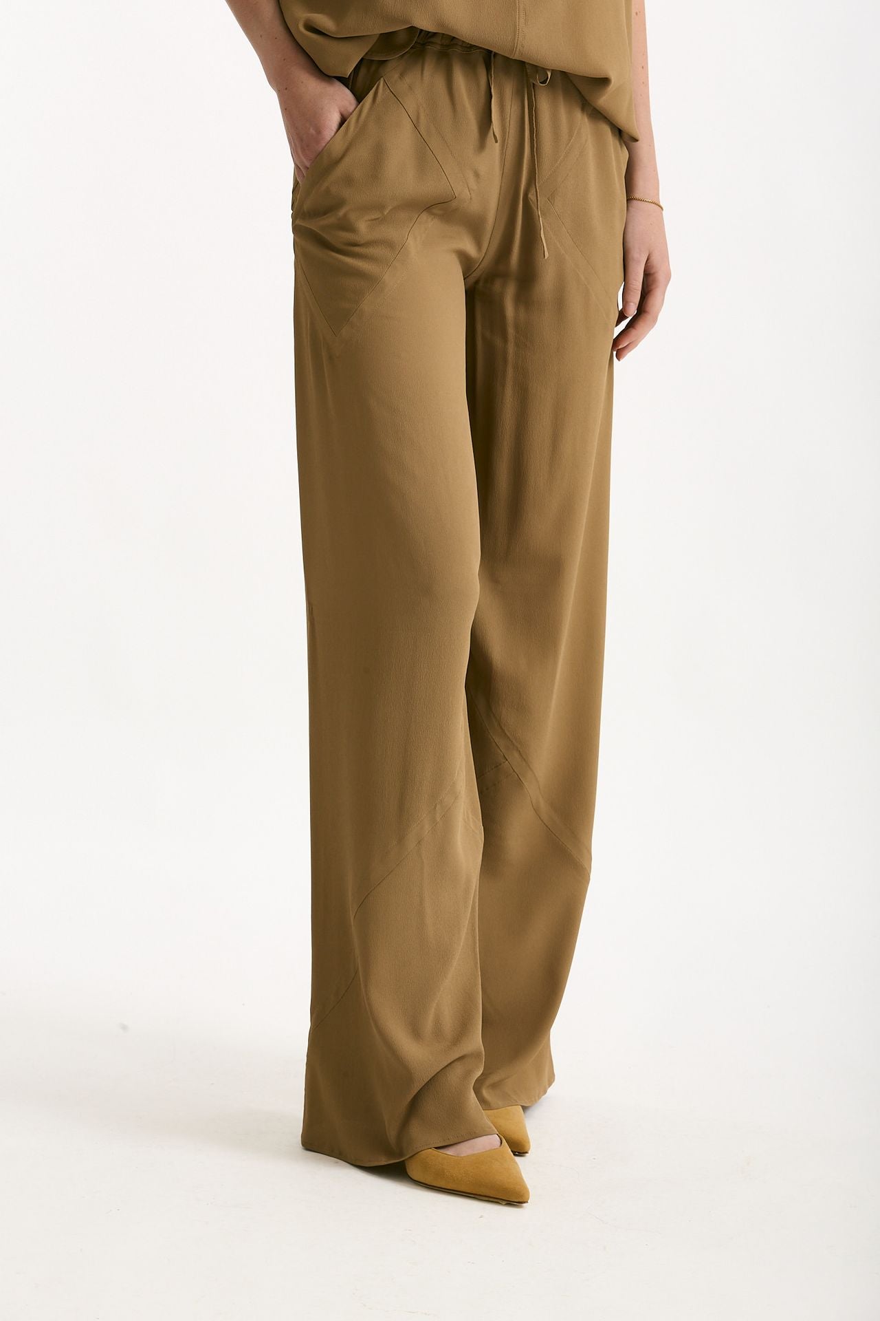 Pantalone fluido cammello women Grifoni - 4