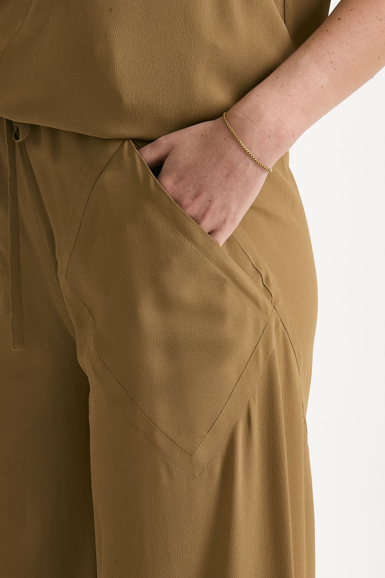 Pantalone fluido cammello women Grifoni - 5