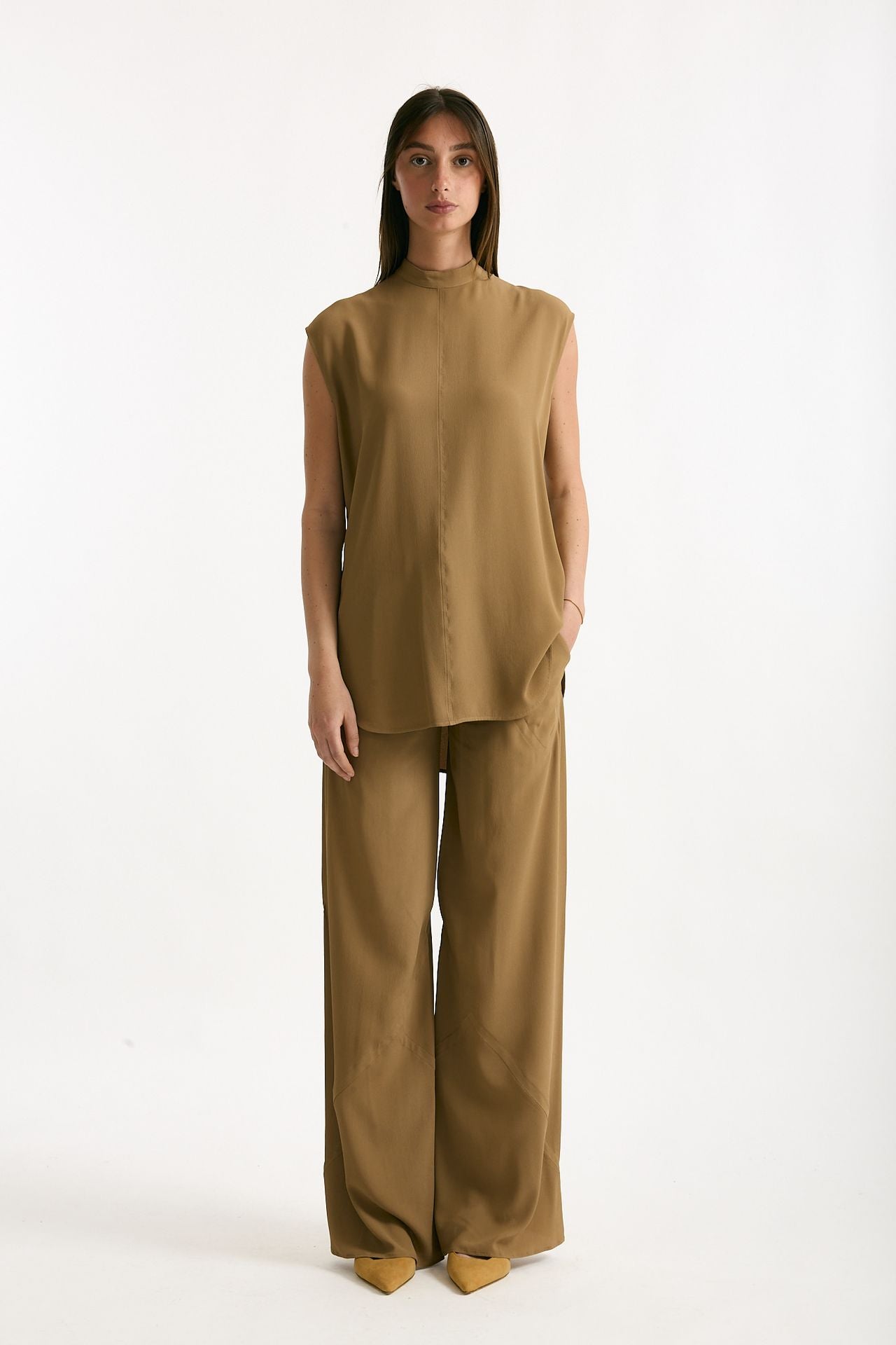Pantalone fluido cammello women Grifoni - 1