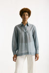 Camicia in mussolina di cotone azzurro polvere women Grifoni - 1
