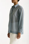 Camicia in mussolina di cotone azzurro polvere women Grifoni - 4