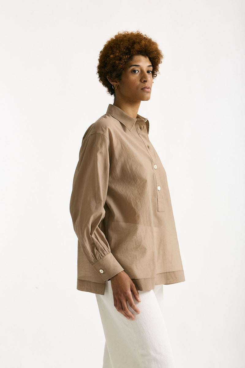 Camicia in mussolina di cotone beige women Grifoni - 4