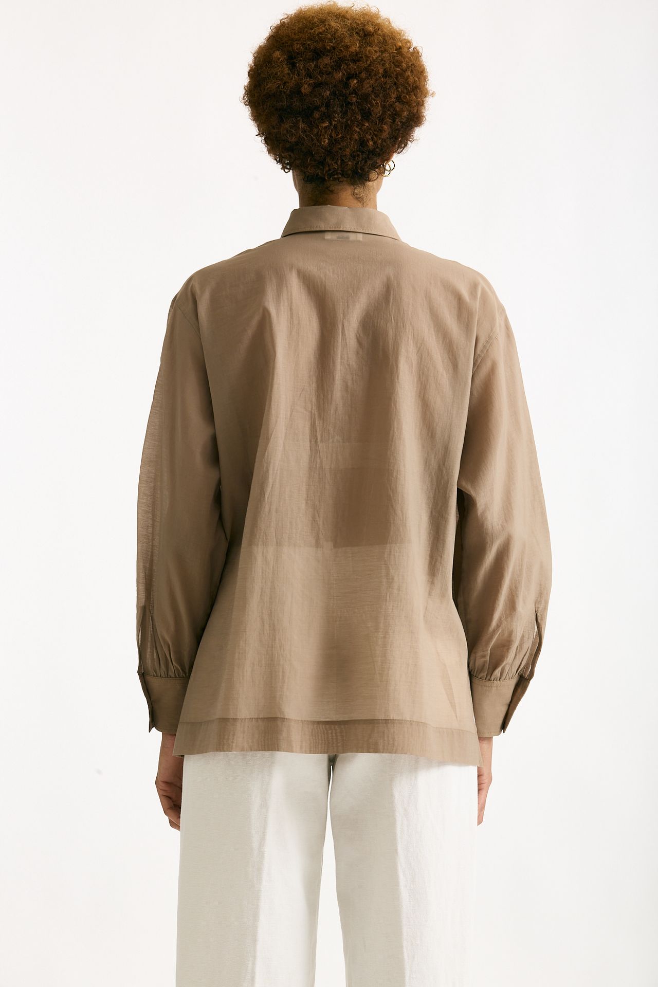 Camicia in mussolina di cotone beige women Grifoni - 3
