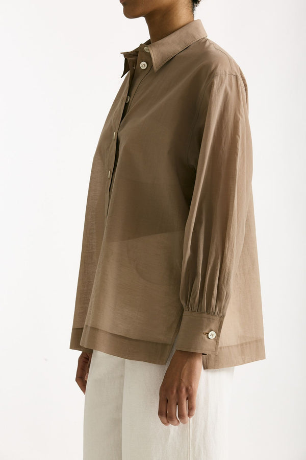 Camicia in mussolina di cotone beige women Grifoni