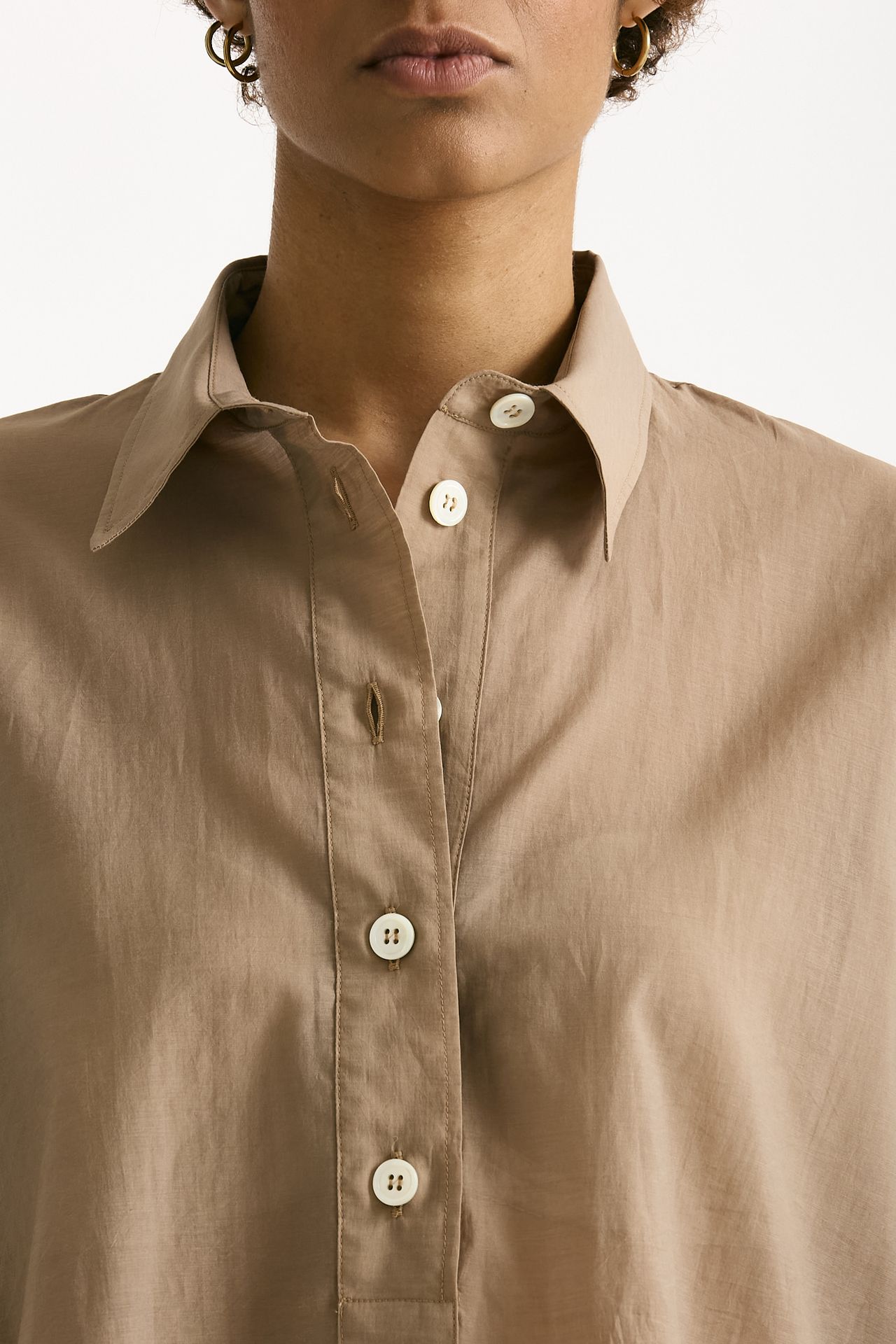 Camicia in mussolina di cotone beige women Grifoni - 6