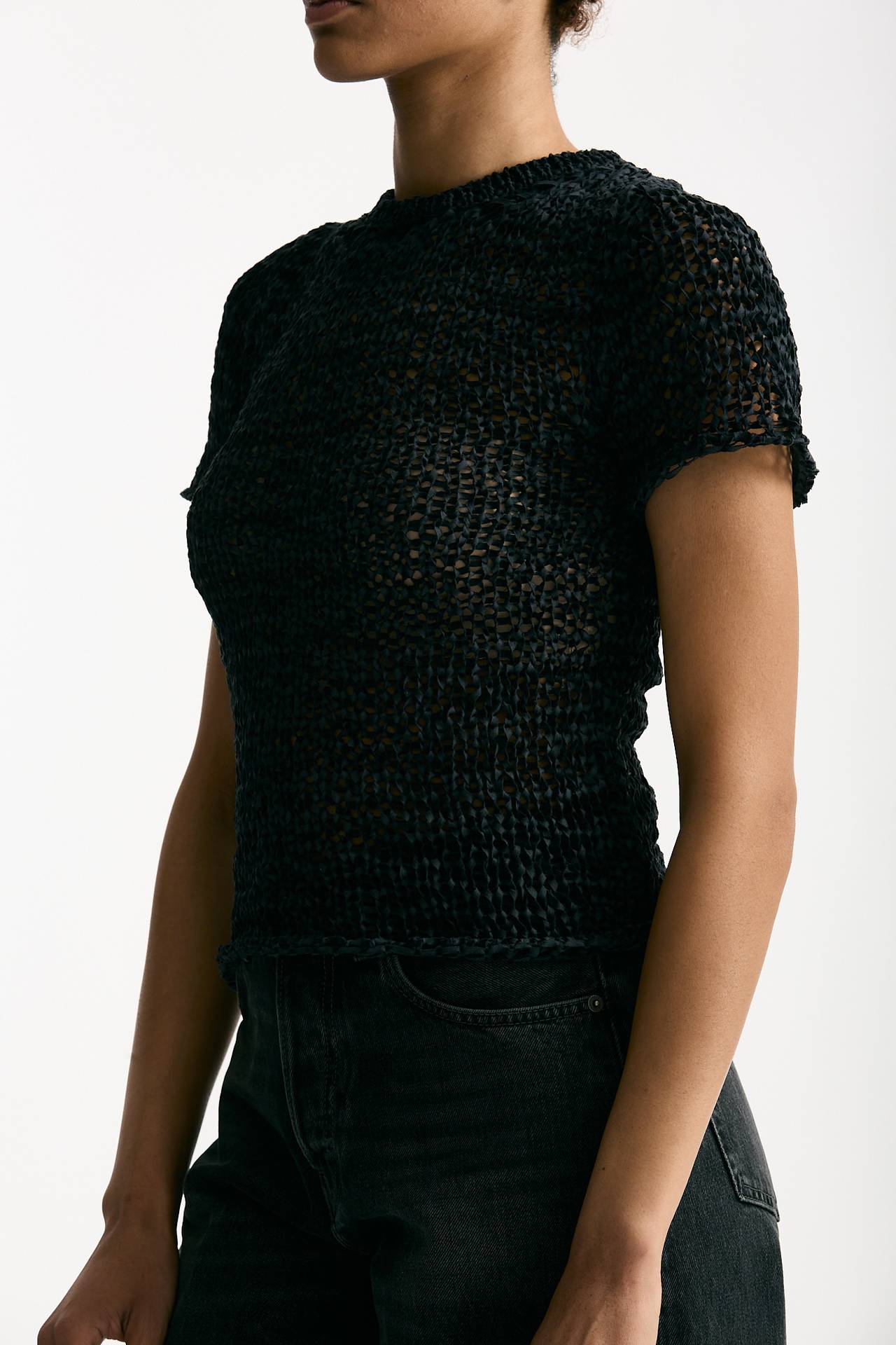 Maglia girocollo lavorata nero women Haikure - 1