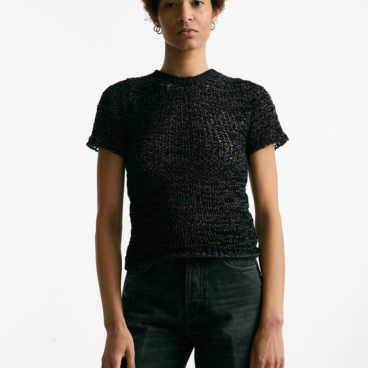 Maglia girocollo lavorata nero women Haikure - 6