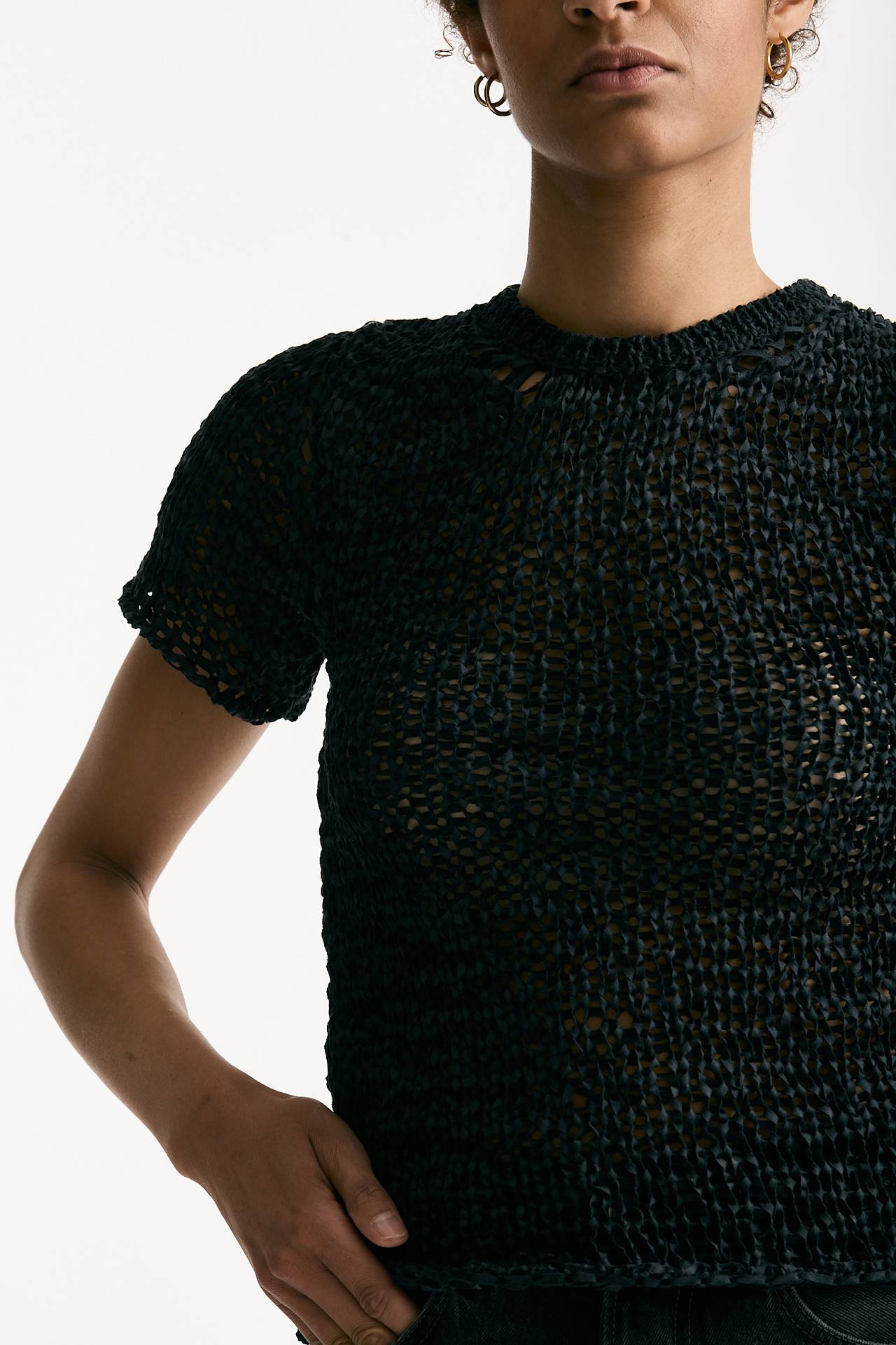 Maglia girocollo lavorata nero women Haikure - 5