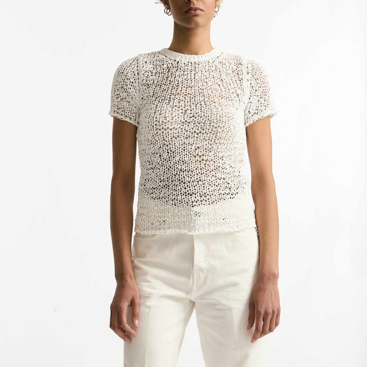 Maglia girocollo lavorata bianco women Haikure - 6