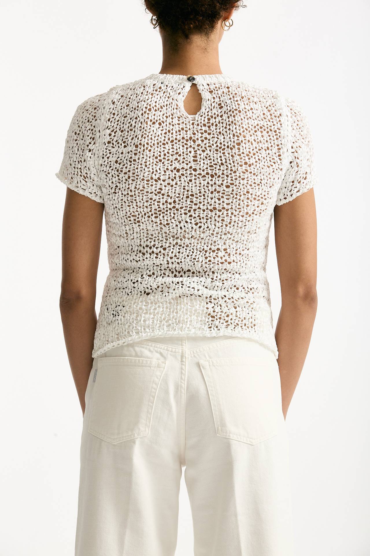 Maglia girocollo lavorata bianco women Haikure - 4