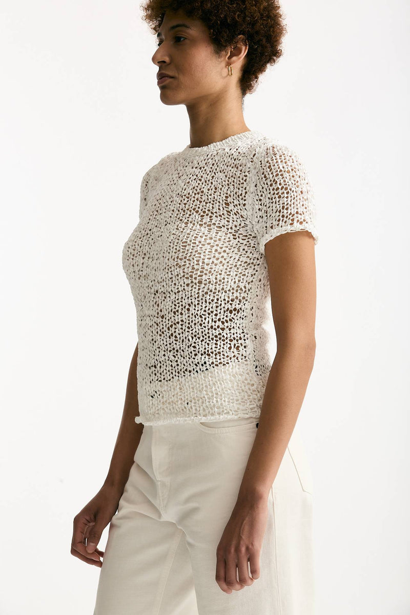 Maglia girocollo lavorata bianco women Haikure - 3