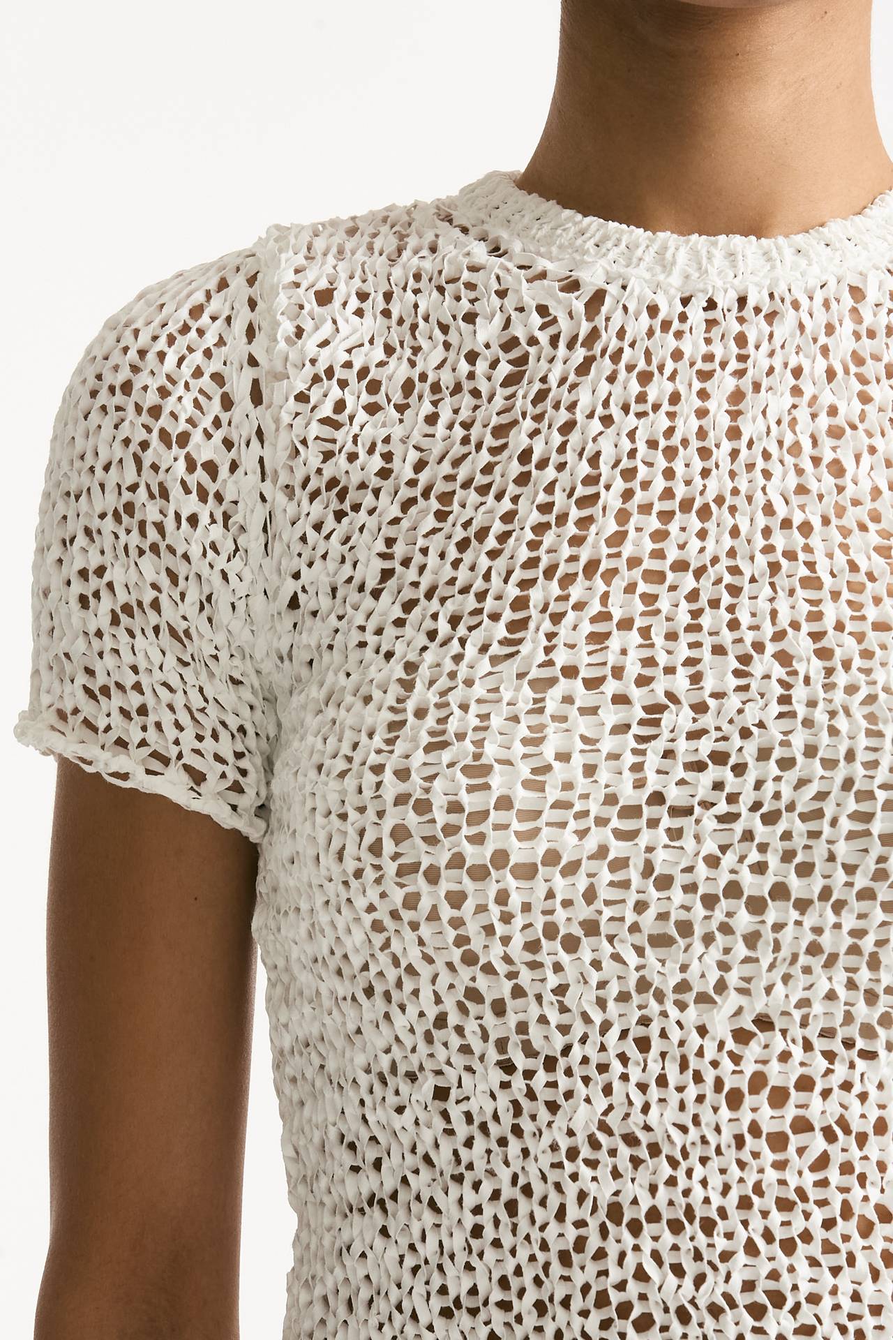 Maglia girocollo lavorata bianco women Haikure - 5