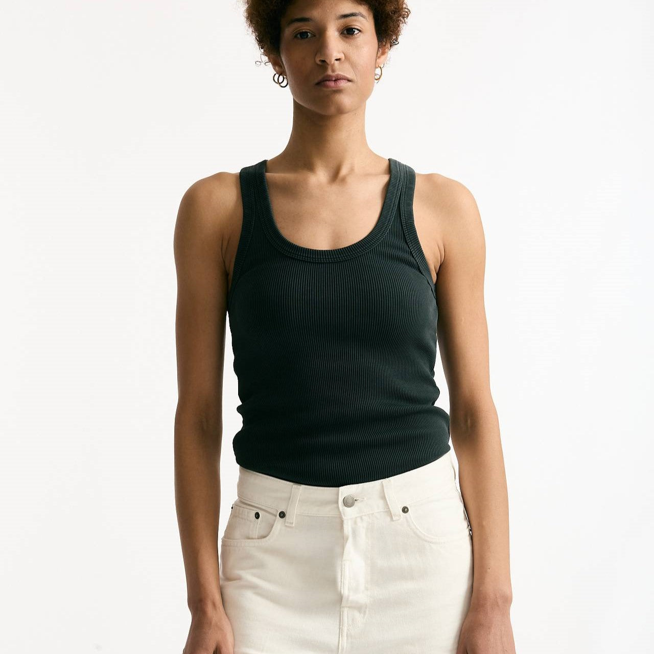 Top a costine nero slavato women Haikure - 5