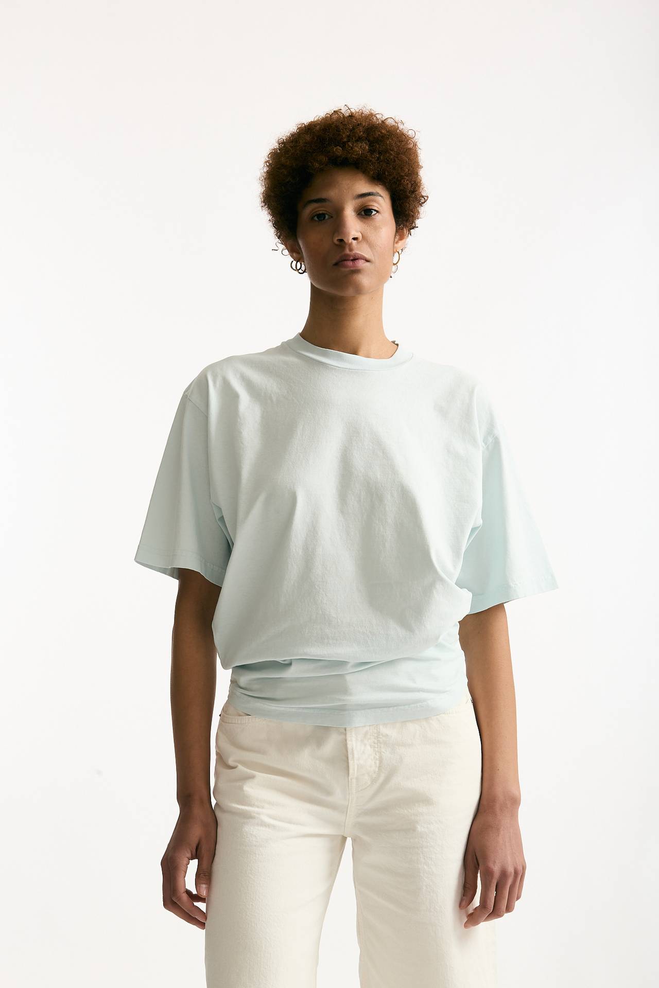 T-shirt girocollo over azzurro polvere women Haikure - 3