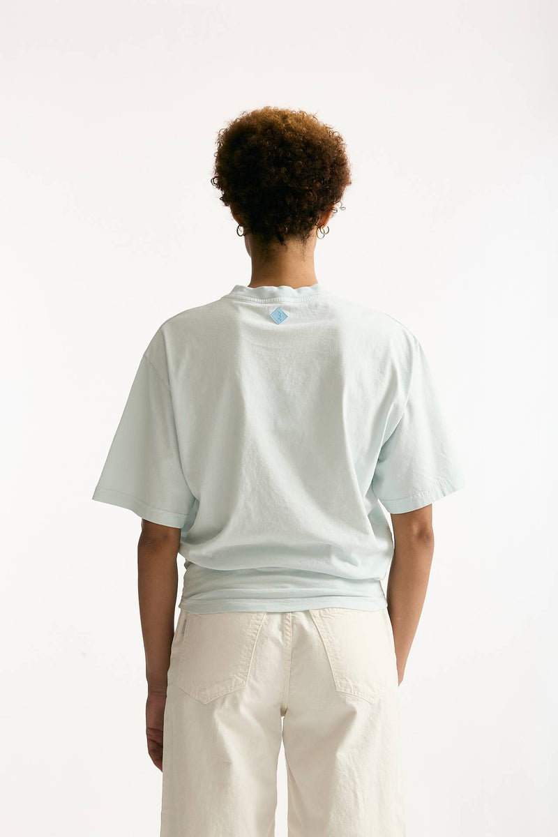 T-shirt girocollo over azzurro polvere women Haikure - 4