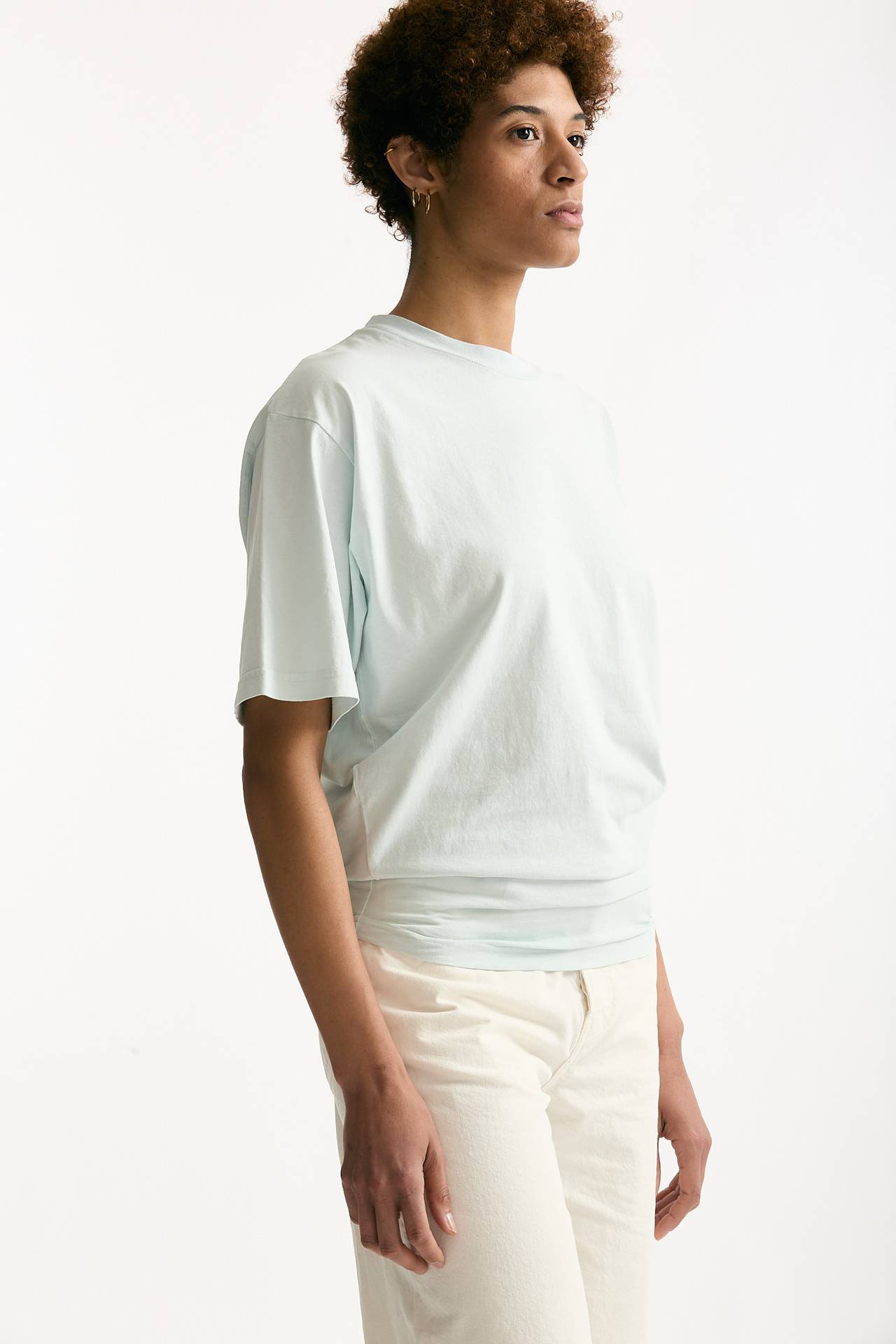 T-shirt girocollo over azzurro polvere women Haikure - 2