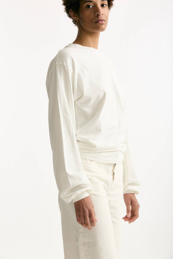 T-shirt girocollo over bianco women Haikure