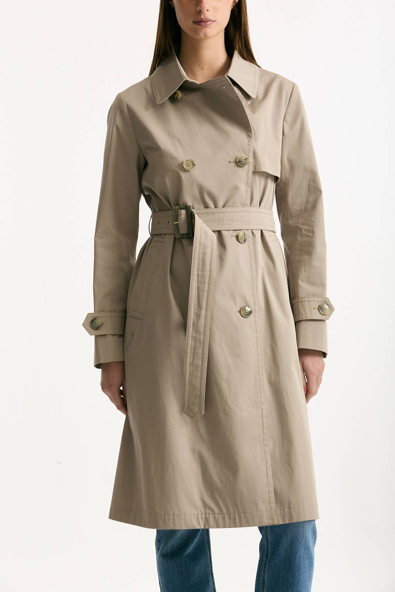 Trench in cotone idrorepellente tortora women Herno - 5