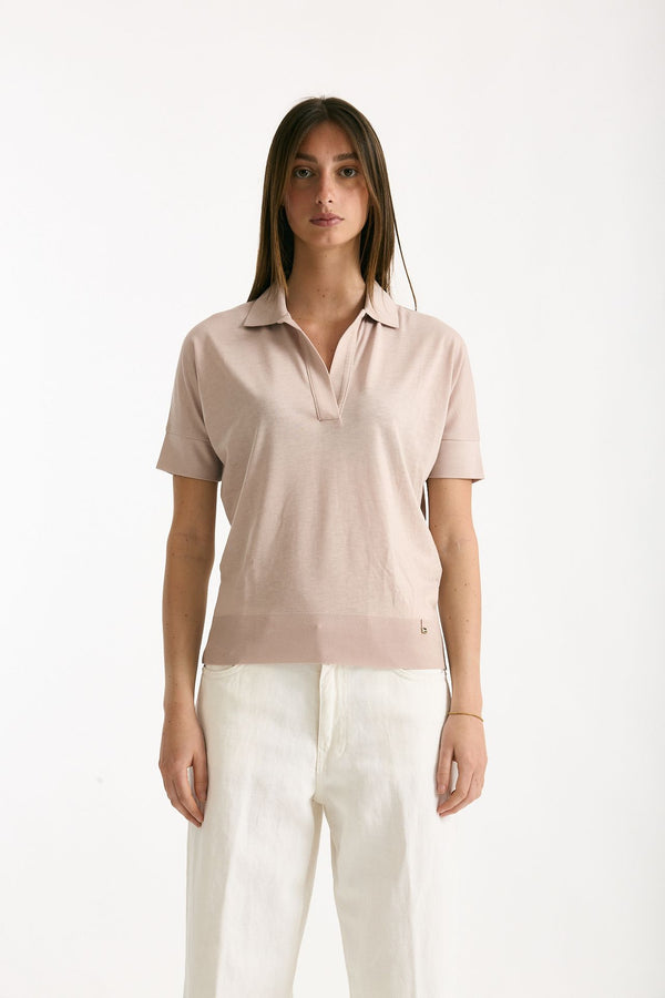 Polo in lyocell rosa women Herno
