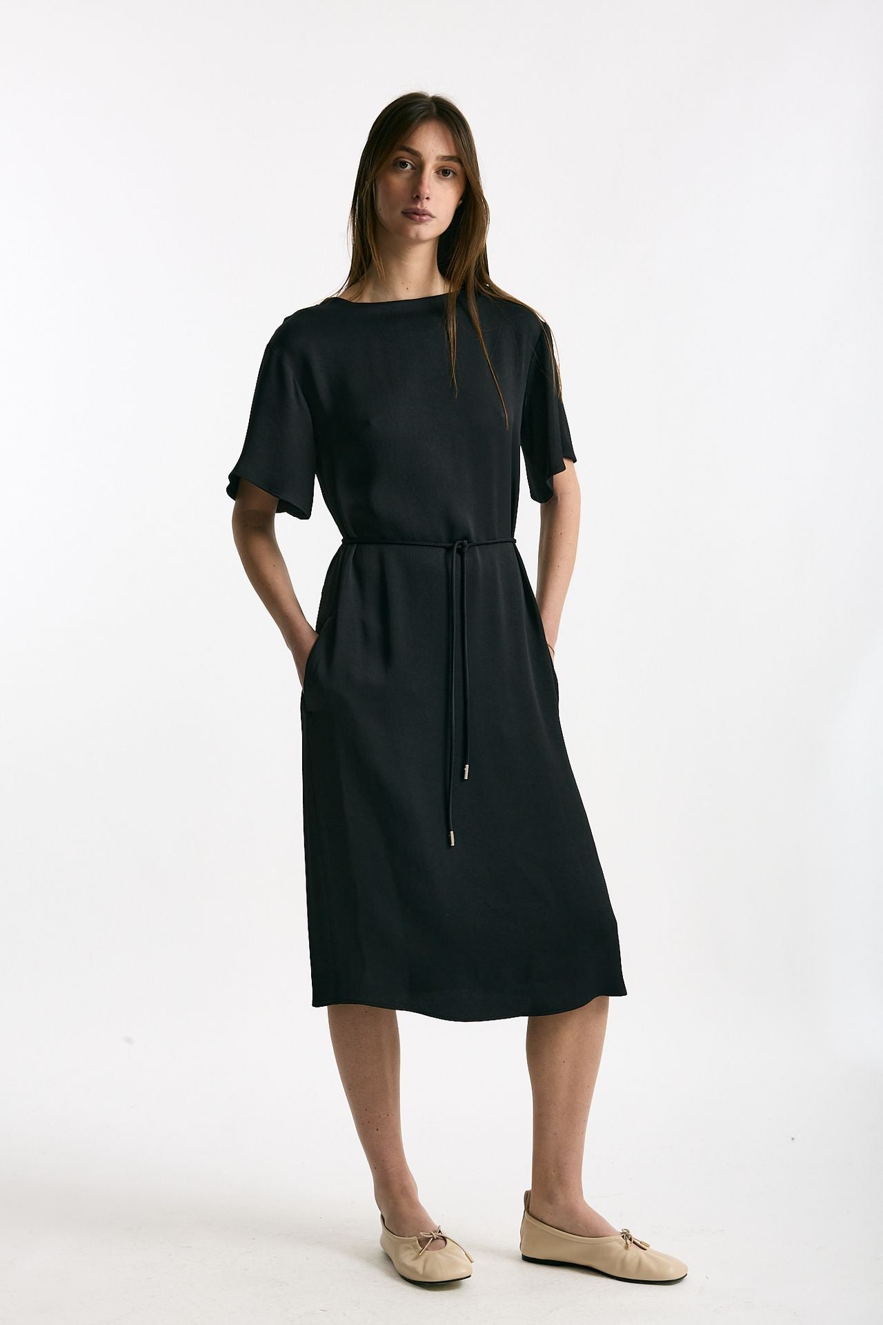 Abito midi HERNO Colore nero Collo barchetta women Herno - 4