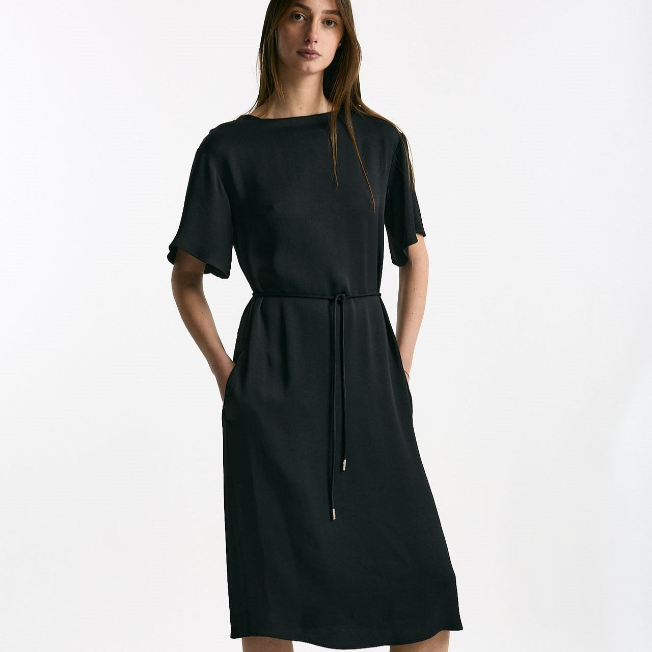 Abito midi HERNO Colore nero Collo barchetta women Herno - 5