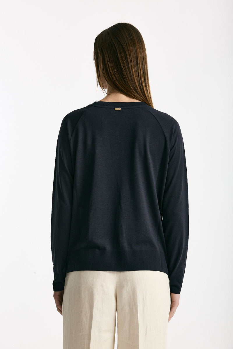Maglia girocollo blu notte women Herno - 3