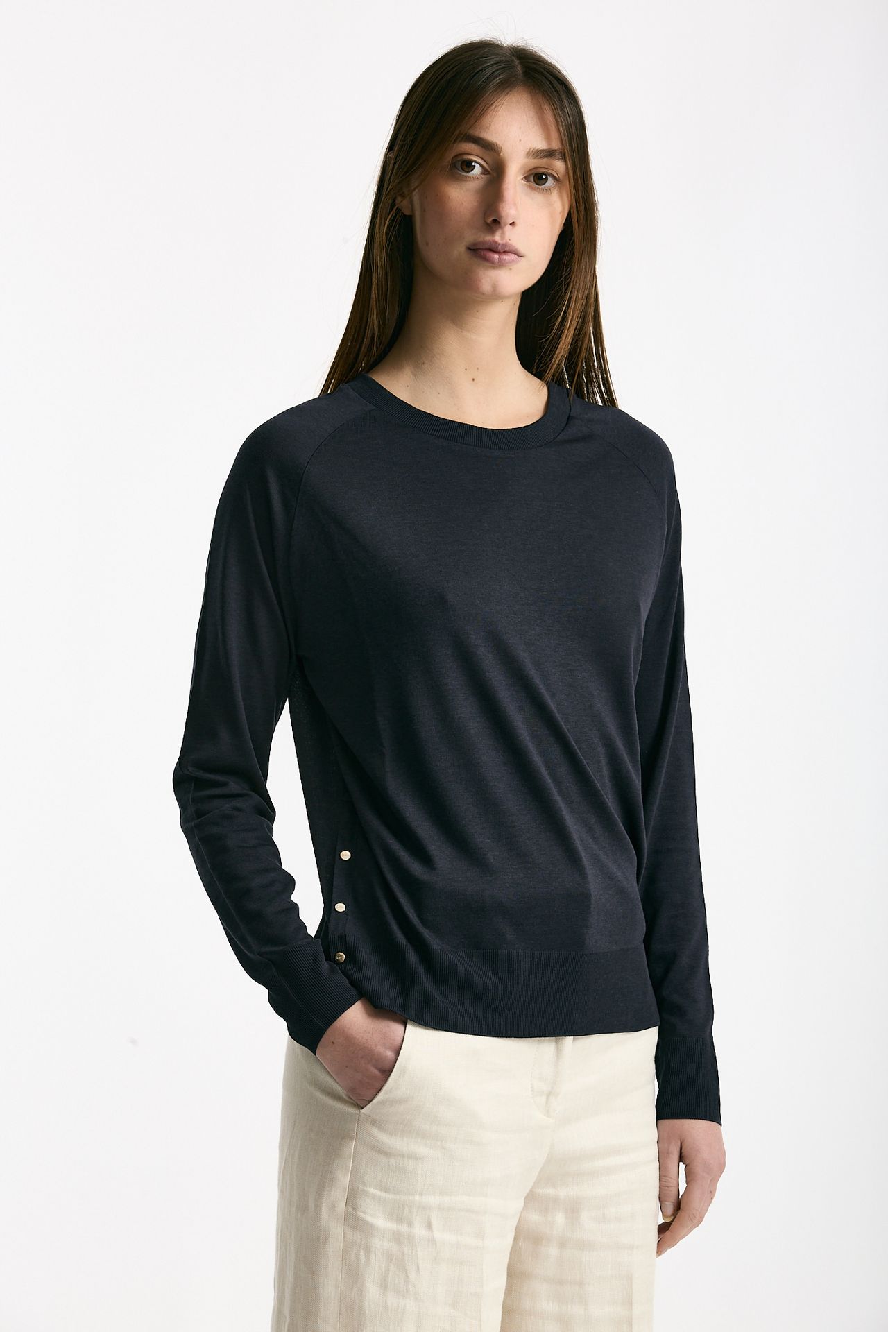 Maglia girocollo blu notte women Herno - 2
