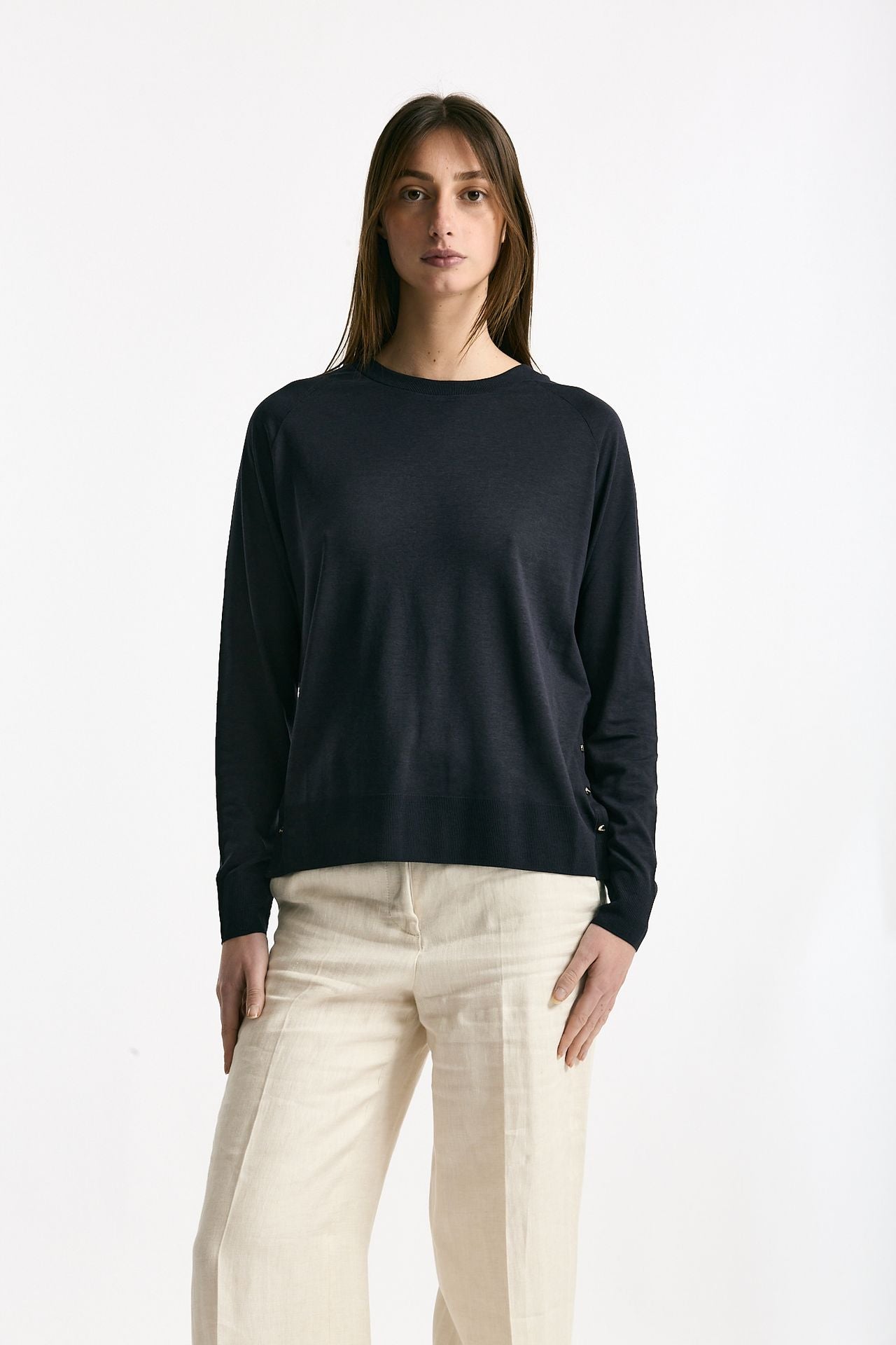 Maglia girocollo blu notte women Herno - 1