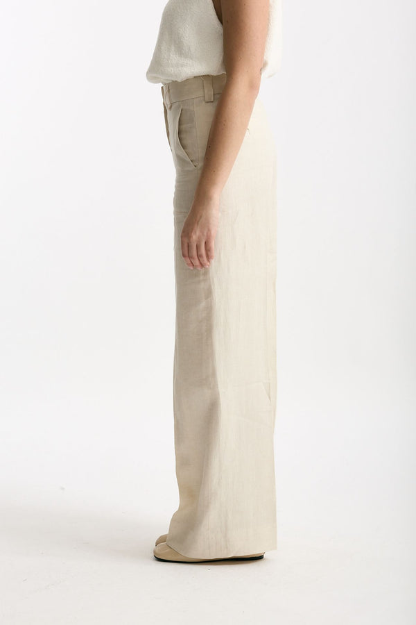 Pantalone ampio NEERA in lino sabbia women Incotex