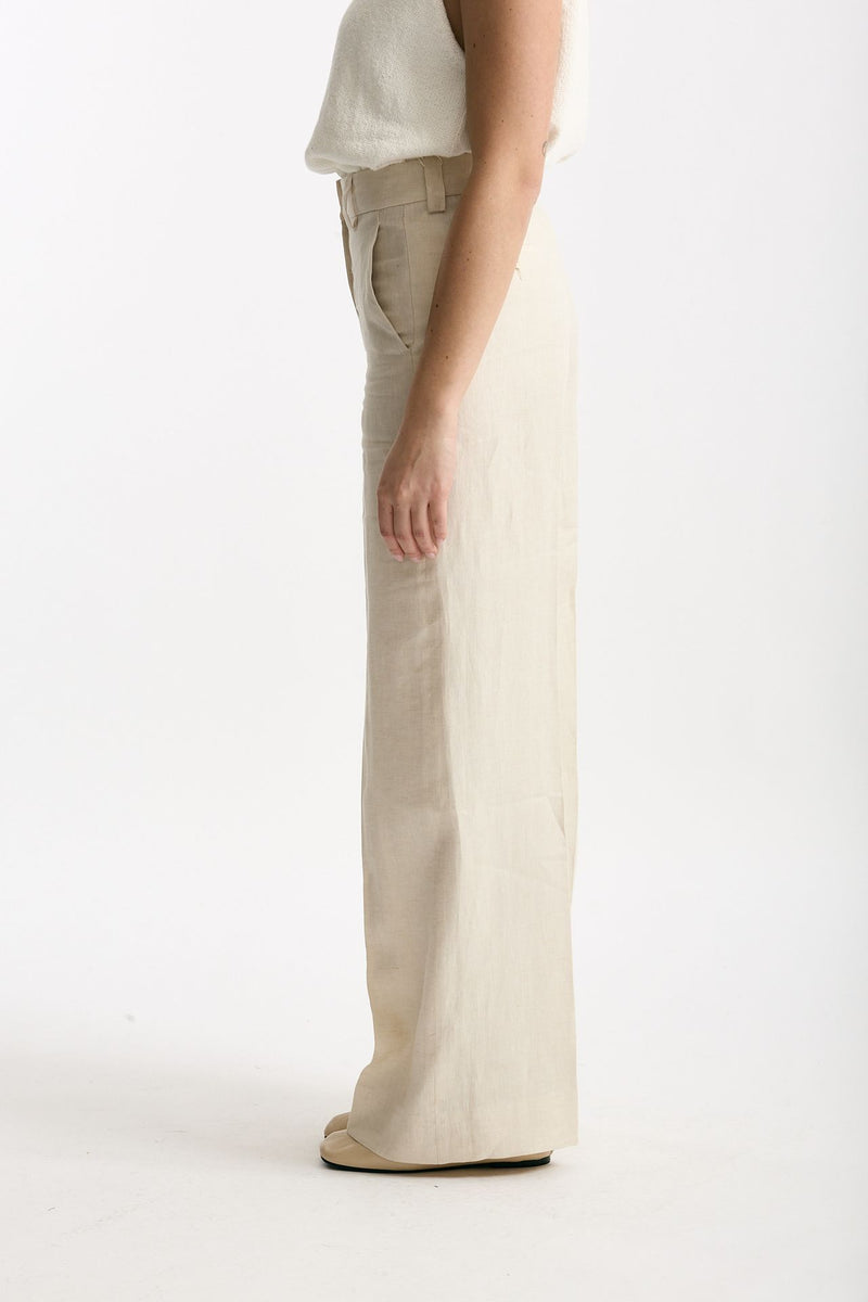 Pantalone ampio NEERA in lino sabbia women Incotex - 2