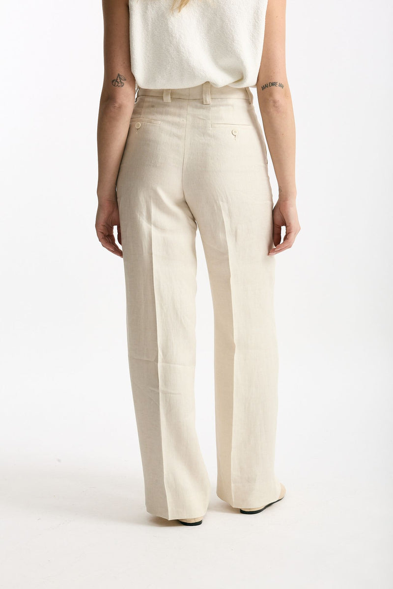 Pantalone ampio NEERA in lino sabbia women Incotex - 3