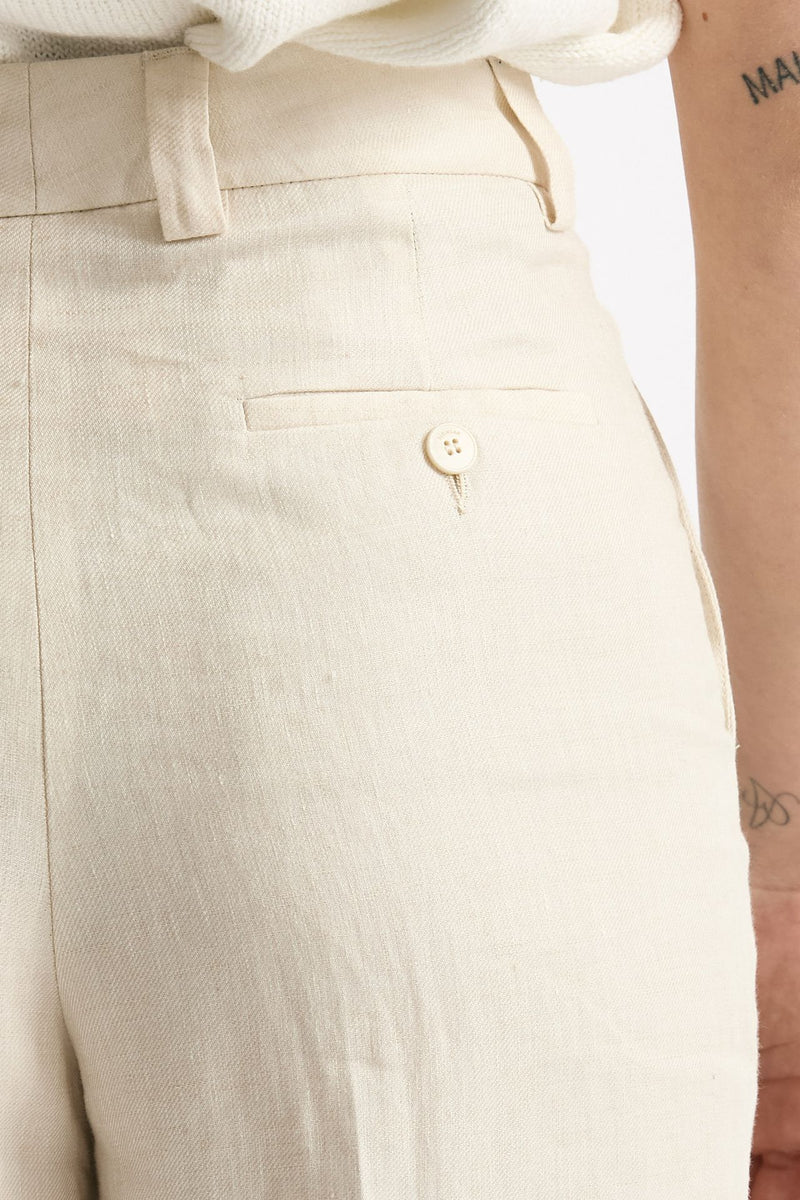 Pantalone ampio NEERA in lino sabbia women Incotex - 6