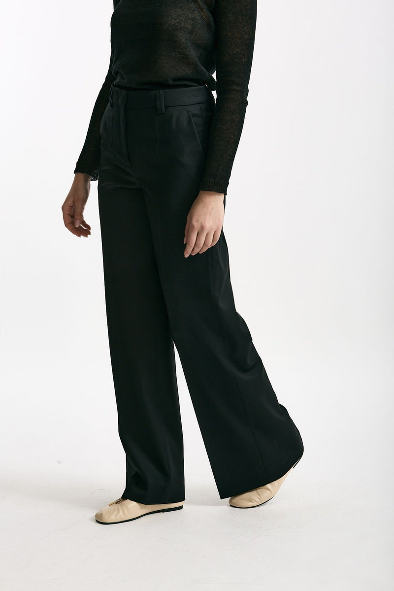 Pantalone ampio NEERA in fresco lana nero women Incotex - 1