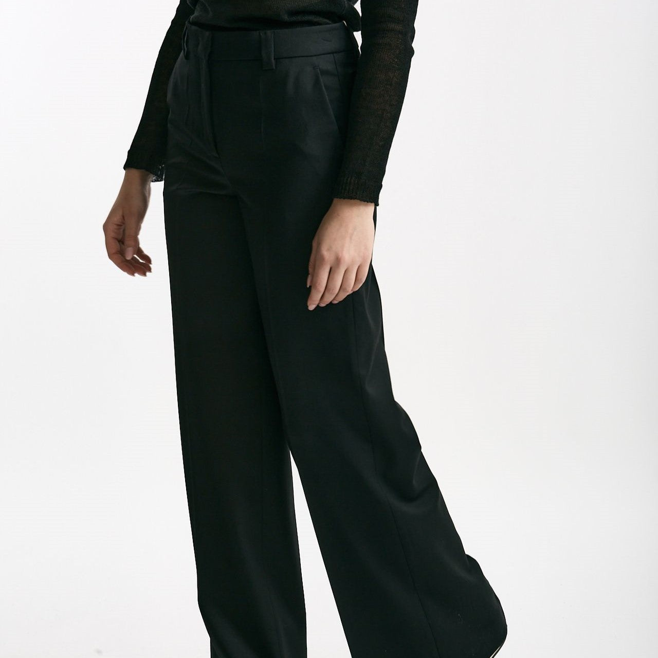 Pantalone ampio NEERA in fresco lana nero women Incotex - 7