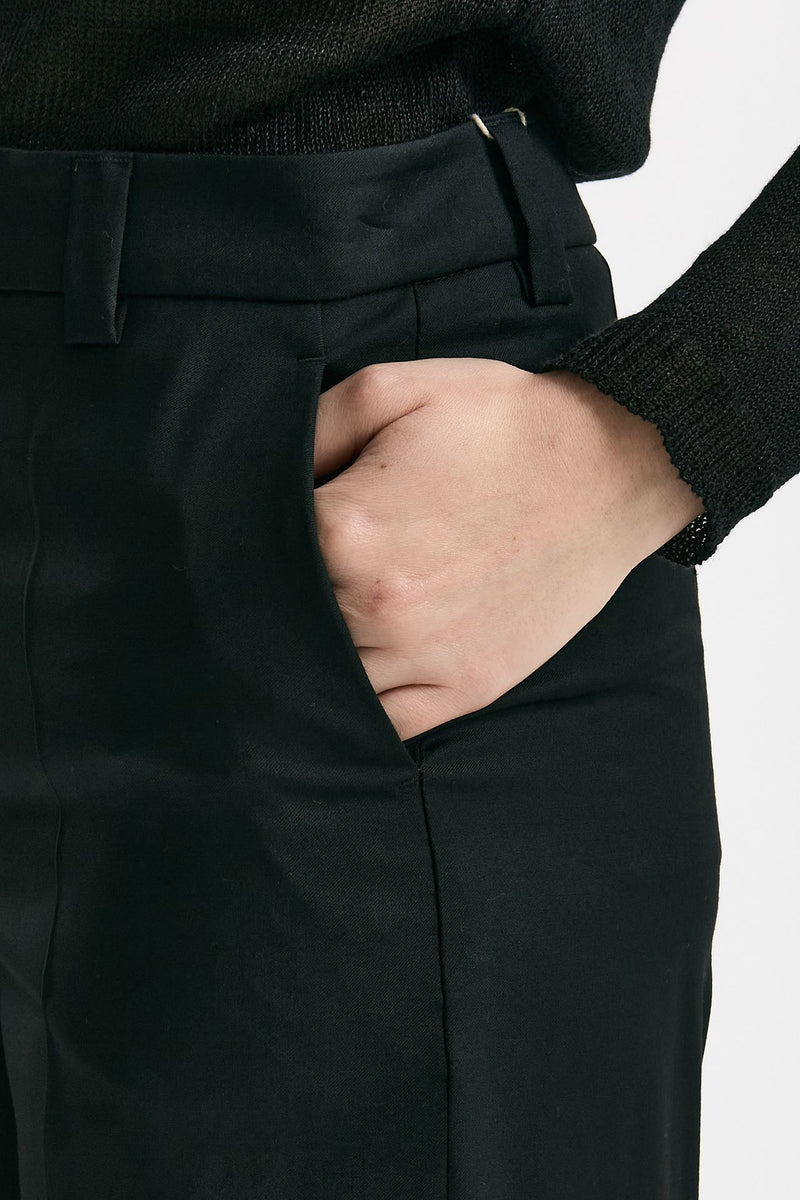 Pantalone ampio NEERA in fresco lana nero women Incotex - 5