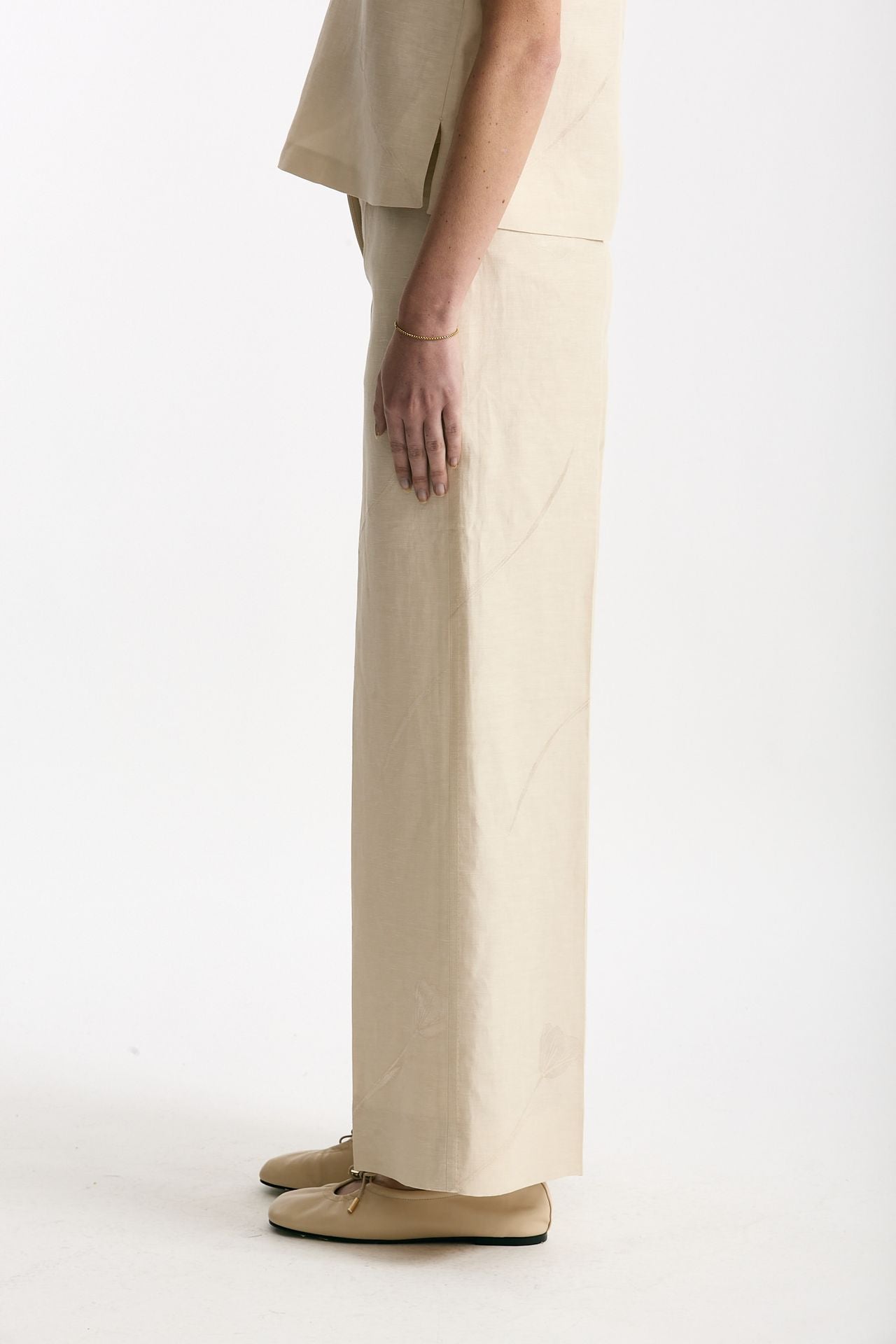Pantalone ampio TINA in viscosa beige women Incotex - 3