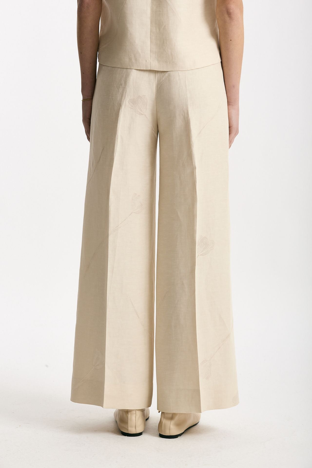 Pantalone ampio TINA in viscosa beige women Incotex - 4