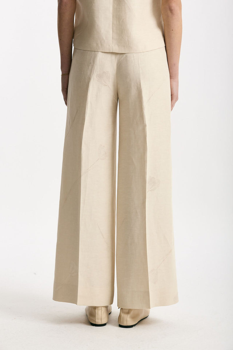 Pantalone ampio TINA in viscosa beige women Incotex - 4