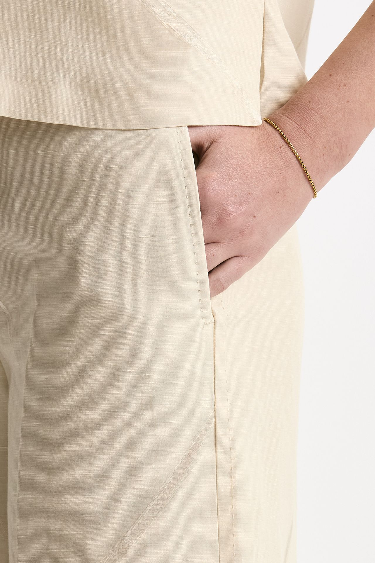Pantalone ampio TINA in viscosa beige women Incotex - 5