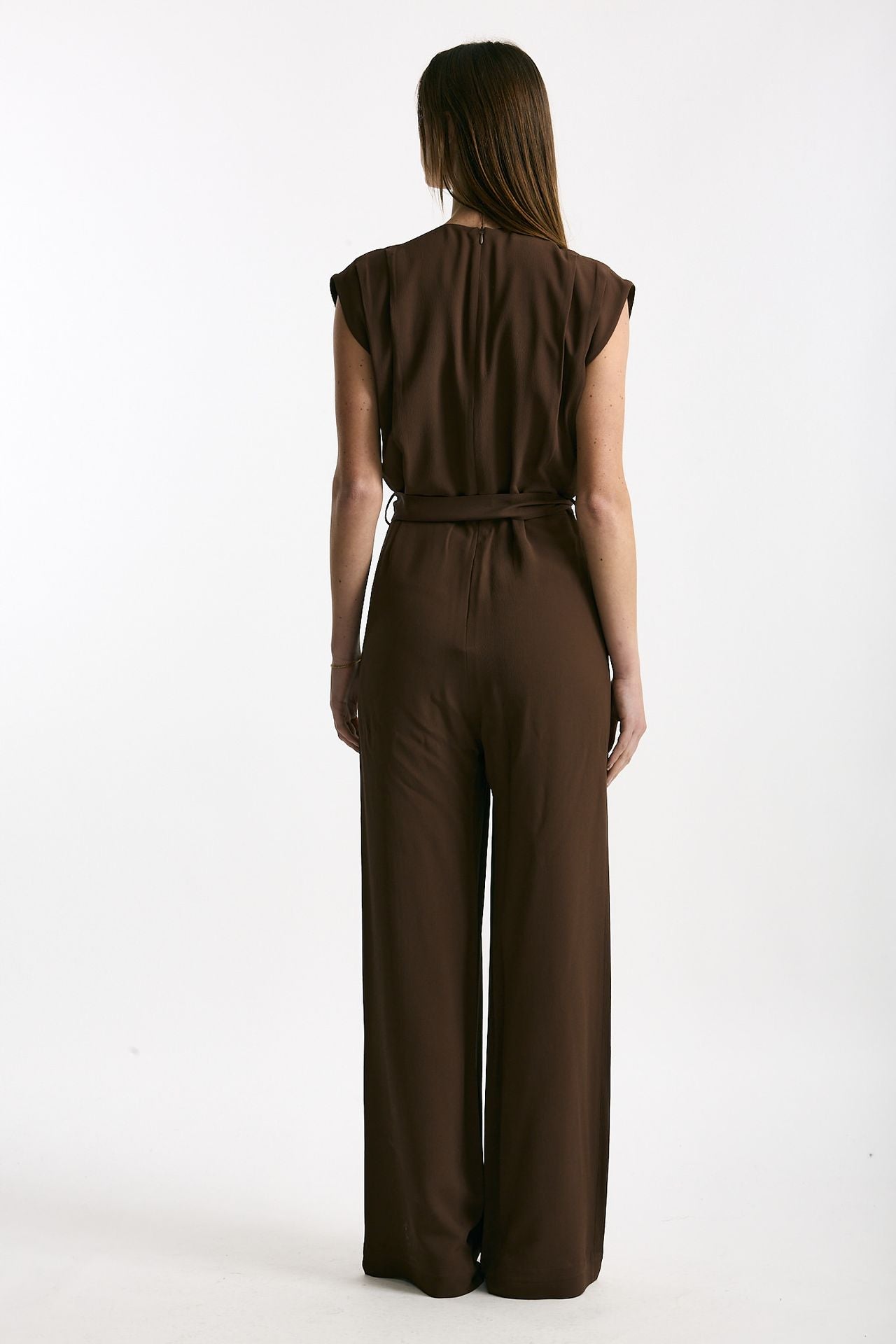 Tuta in misto seta marrone women Incotex - 3