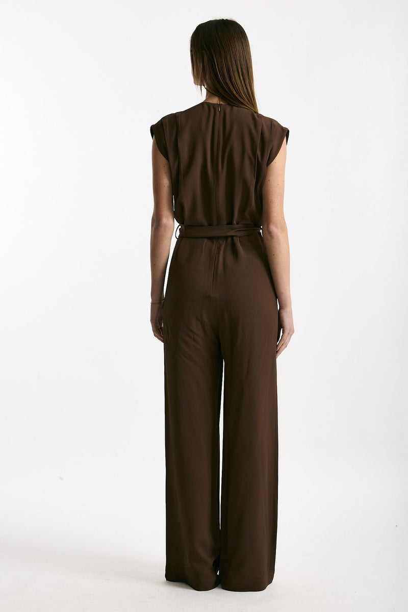 Tuta in misto seta marrone women Incotex - 3
