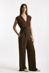 Tuta in misto seta marrone women Incotex - 4