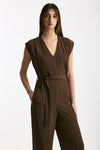 Tuta in misto seta marrone women Incotex - 5
