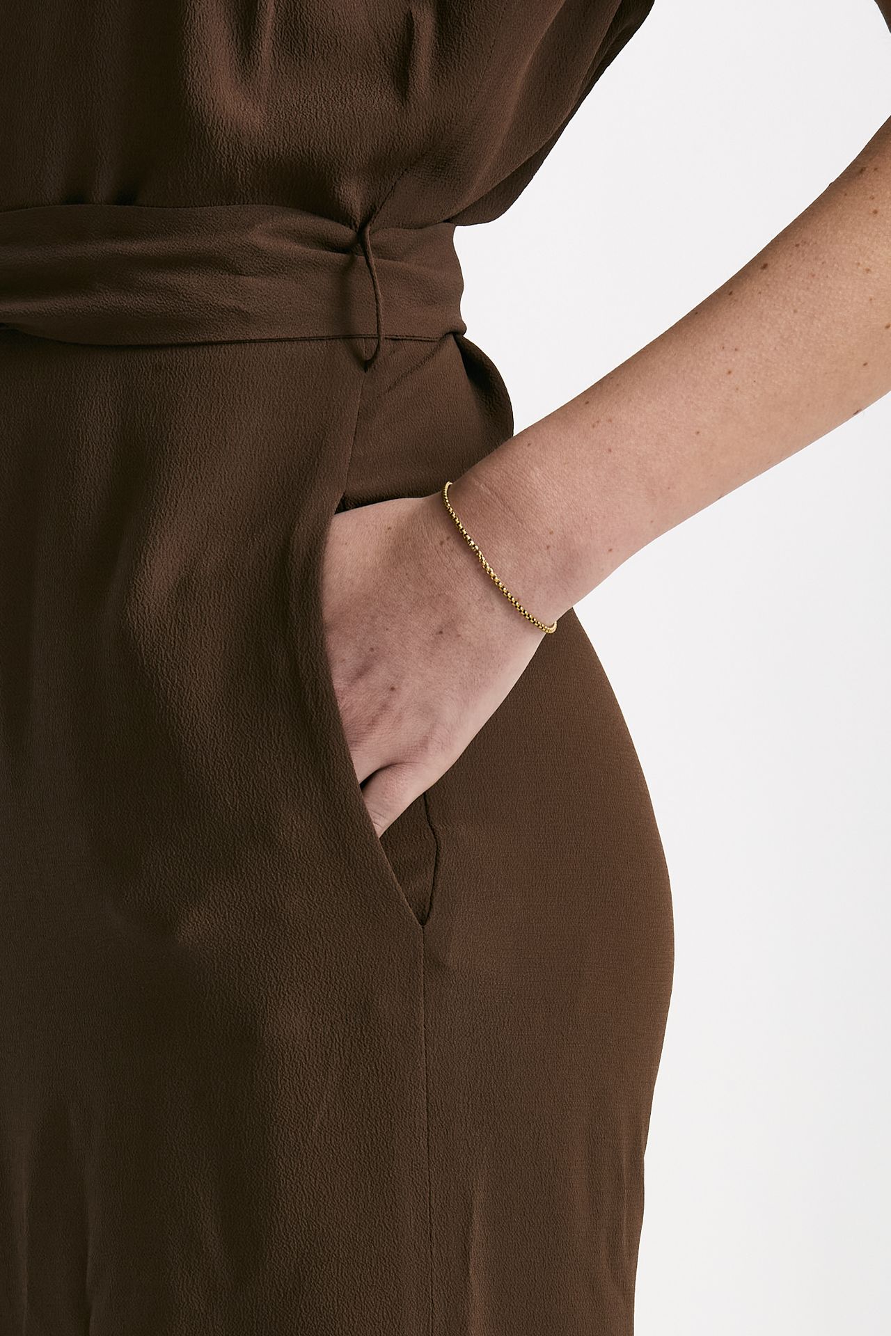 Tuta in misto seta marrone women Incotex - 6